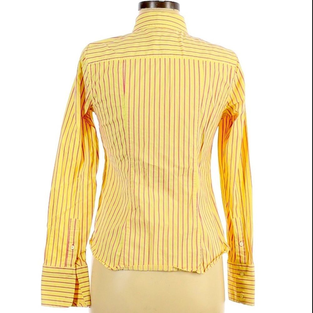 American Eagle Long Sleeve Lemonade Striped Oxford - Picture 3 of 3